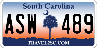SC license plate ASW489