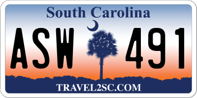 SC license plate ASW491