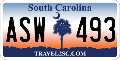 SC license plate ASW493