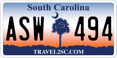 SC license plate ASW494
