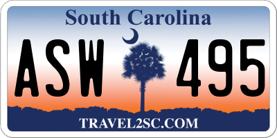 SC license plate ASW495