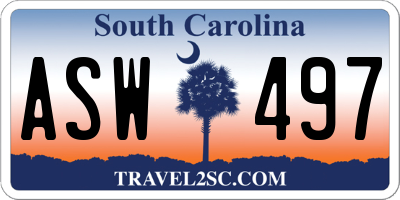 SC license plate ASW497