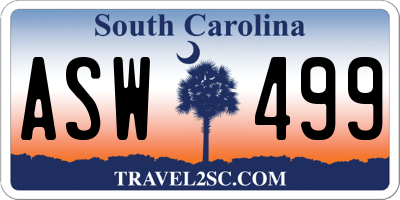 SC license plate ASW499