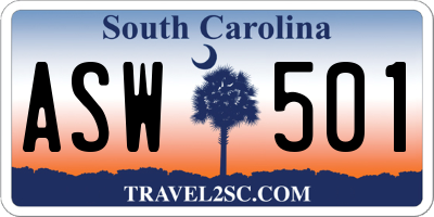 SC license plate ASW501