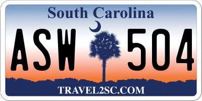 SC license plate ASW504