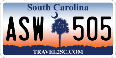 SC license plate ASW505