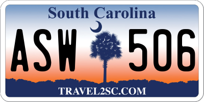SC license plate ASW506