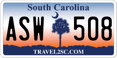 SC license plate ASW508
