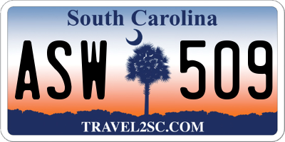 SC license plate ASW509