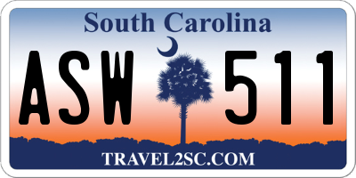 SC license plate ASW511