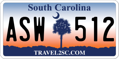 SC license plate ASW512