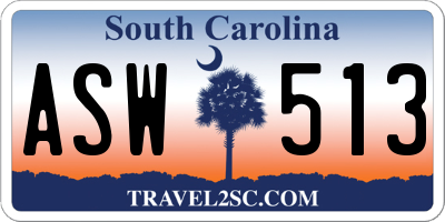 SC license plate ASW513
