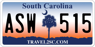 SC license plate ASW515