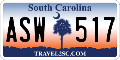 SC license plate ASW517