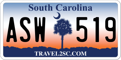 SC license plate ASW519