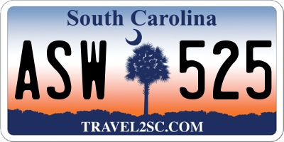 SC license plate ASW525
