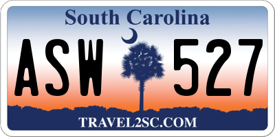 SC license plate ASW527