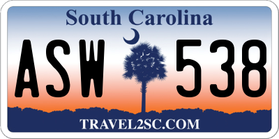 SC license plate ASW538
