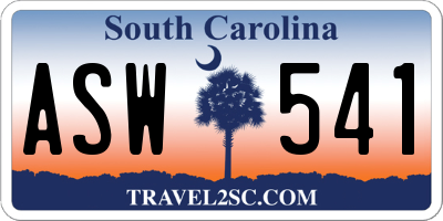 SC license plate ASW541