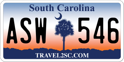 SC license plate ASW546