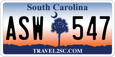 SC license plate ASW547