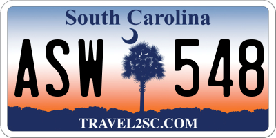 SC license plate ASW548