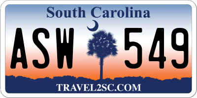 SC license plate ASW549