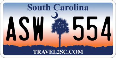 SC license plate ASW554