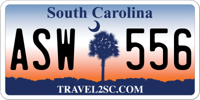 SC license plate ASW556