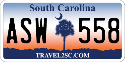 SC license plate ASW558