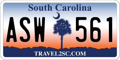 SC license plate ASW561