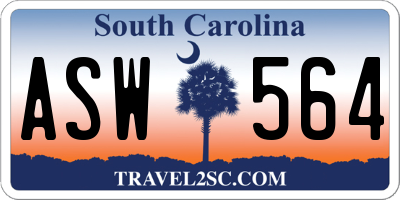 SC license plate ASW564