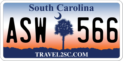 SC license plate ASW566