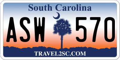 SC license plate ASW570