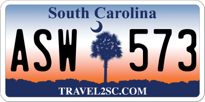 SC license plate ASW573