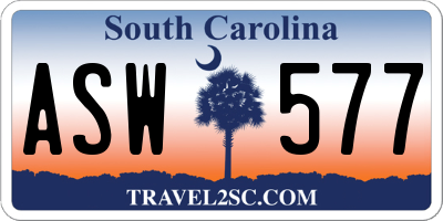 SC license plate ASW577