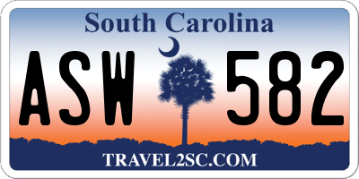 SC license plate ASW582