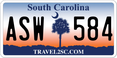 SC license plate ASW584