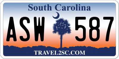 SC license plate ASW587