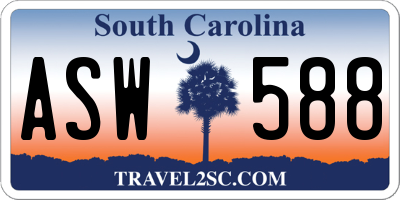 SC license plate ASW588