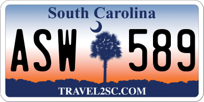 SC license plate ASW589
