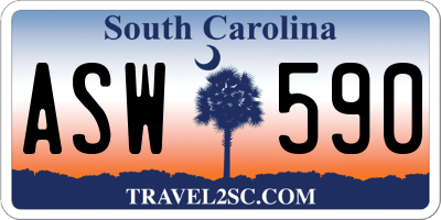 SC license plate ASW590