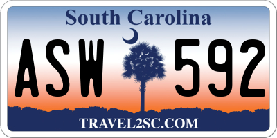 SC license plate ASW592