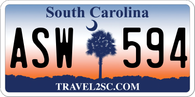 SC license plate ASW594