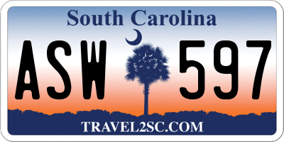 SC license plate ASW597