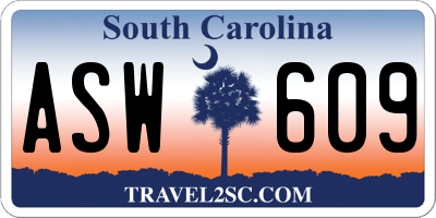 SC license plate ASW609