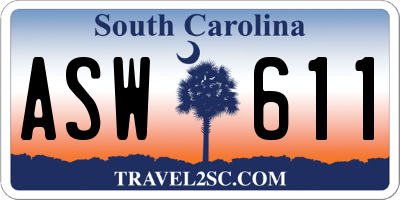 SC license plate ASW611