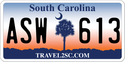 SC license plate ASW613