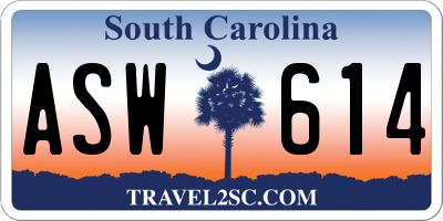 SC license plate ASW614