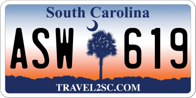 SC license plate ASW619